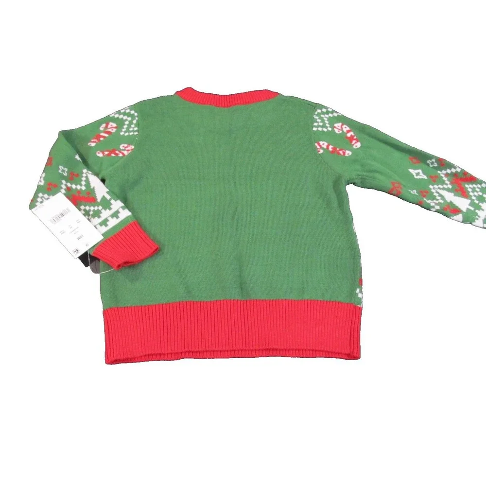 Bluey Toddler Christmas Sweater 18M NWT Green Red Holiday Candy Cane Knit